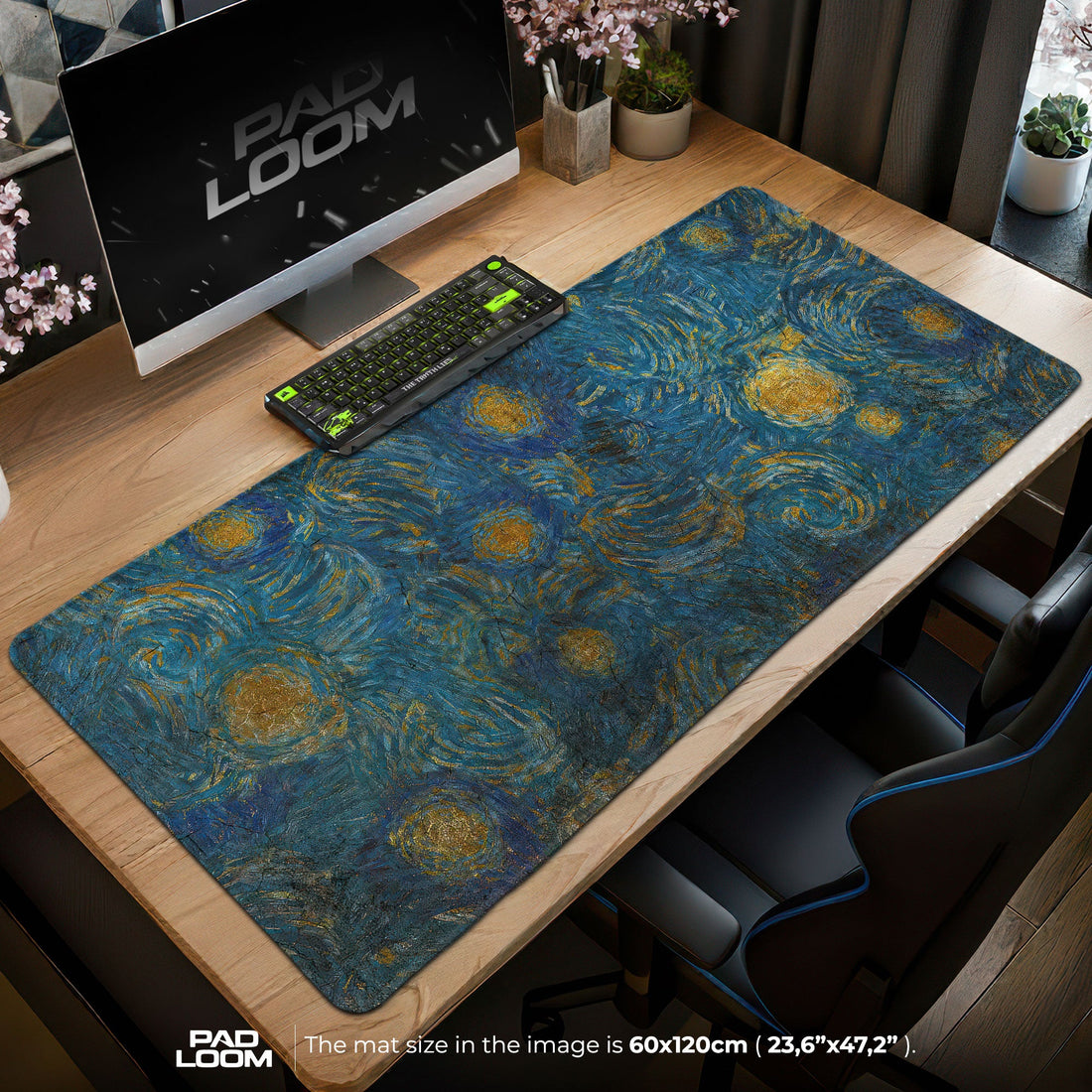 Starry Night Mouse Pad - Artistic Desk Mat Padloom