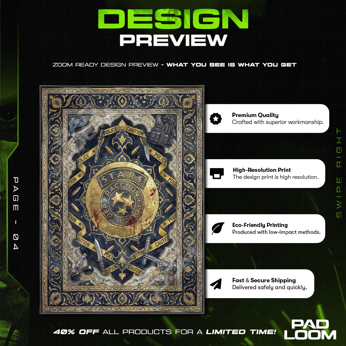 S.T.A.R.S. Wappen Elite Teppich - Resident Evil Stuhlunterlage