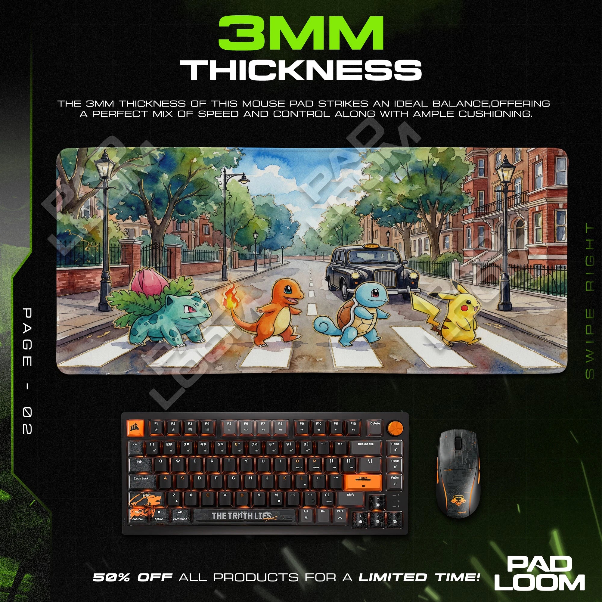 Starter Abbey Road Mouse Pad - Pokemon Desk Mat