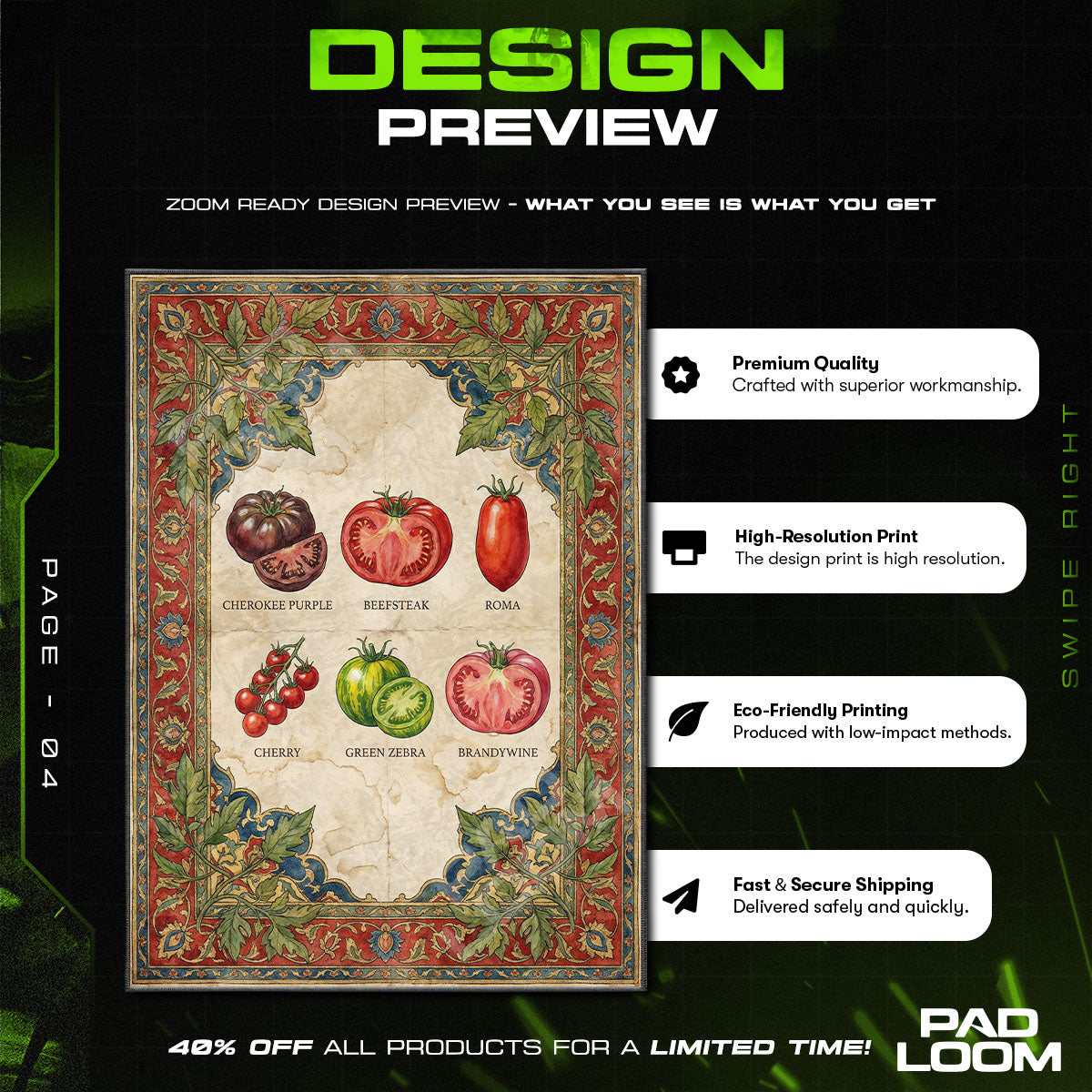 Steakhouse Cuts Bold Kitchen Floor rug — main product view