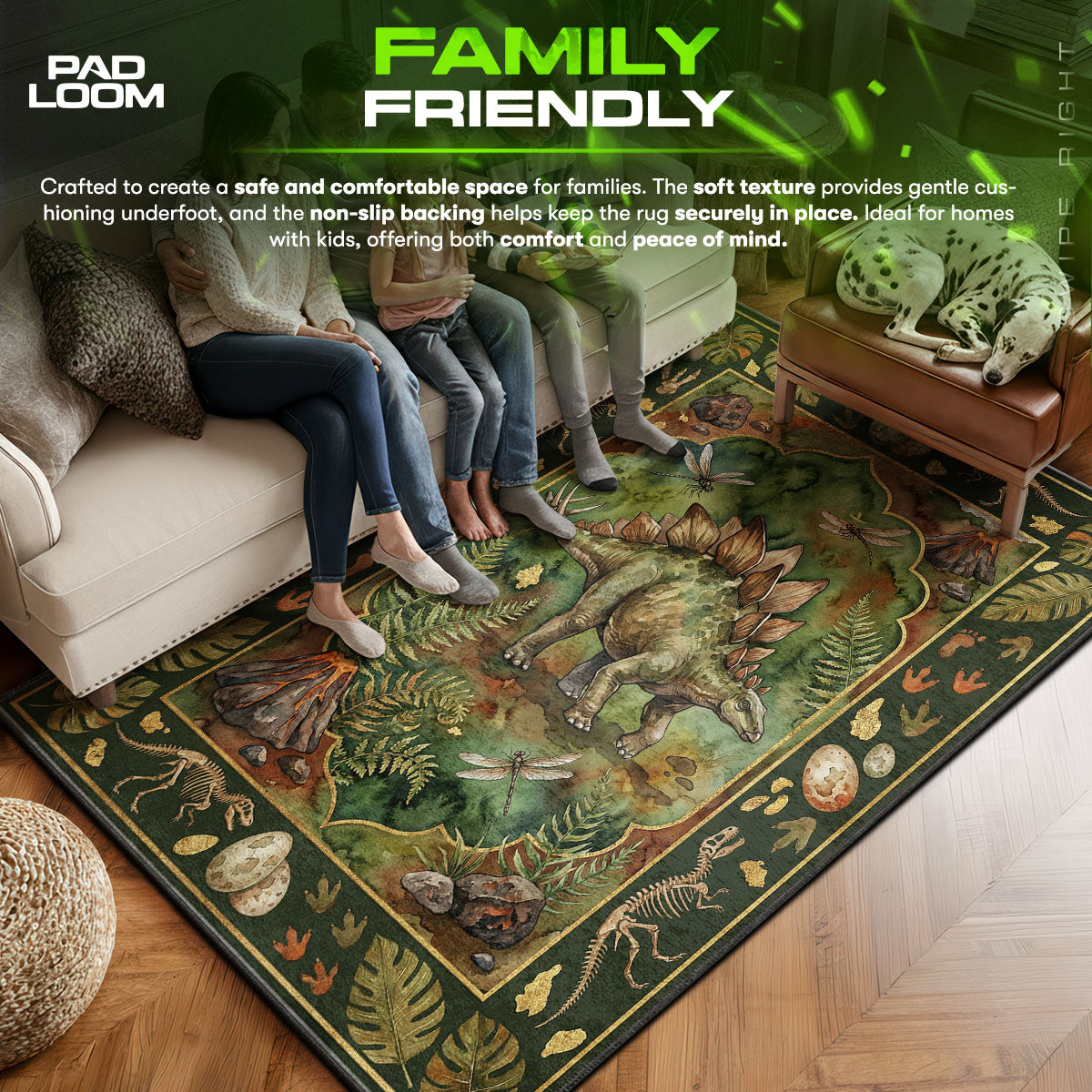 Stegosaurus Dinosaur Adventure Rug – Jurassic Kids Room Decor