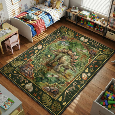 Stegosaurus Dinosaur Adventure Rug – Jurassic Kids Room Decor