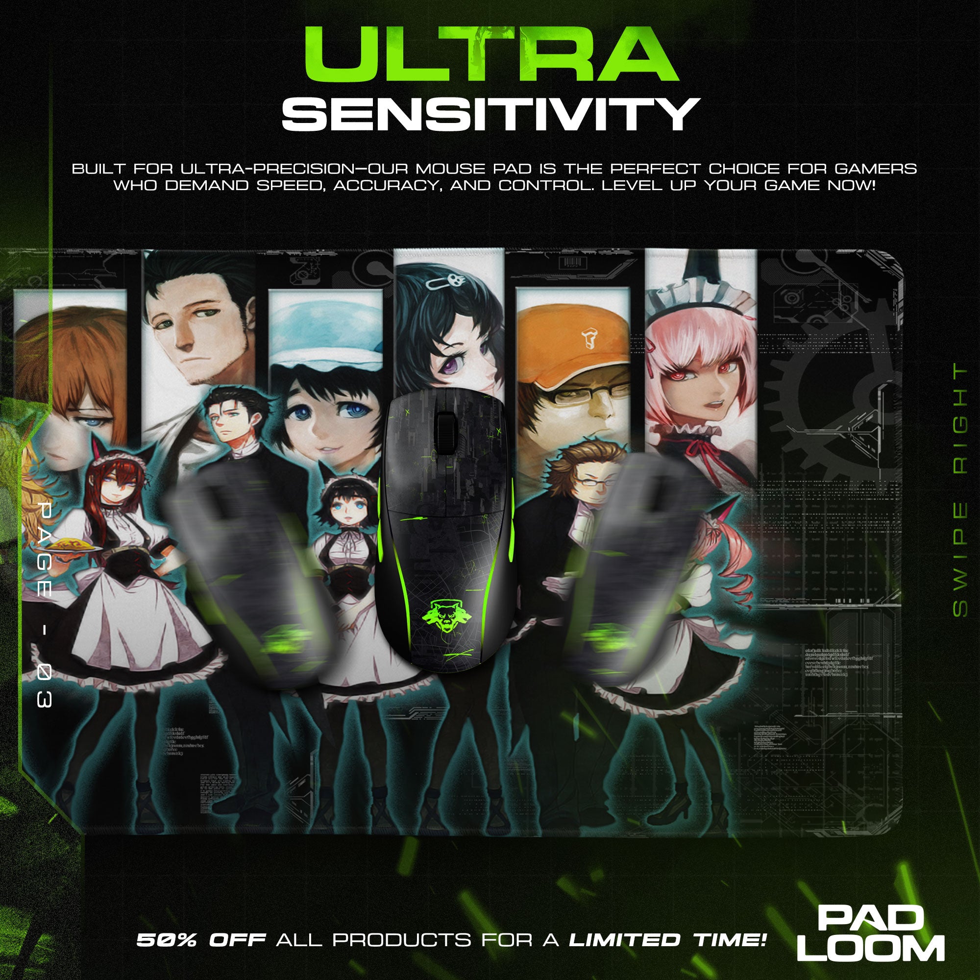 Steins Gate Mouse Pad, Future Gadget Lab Gaming Desk Mat