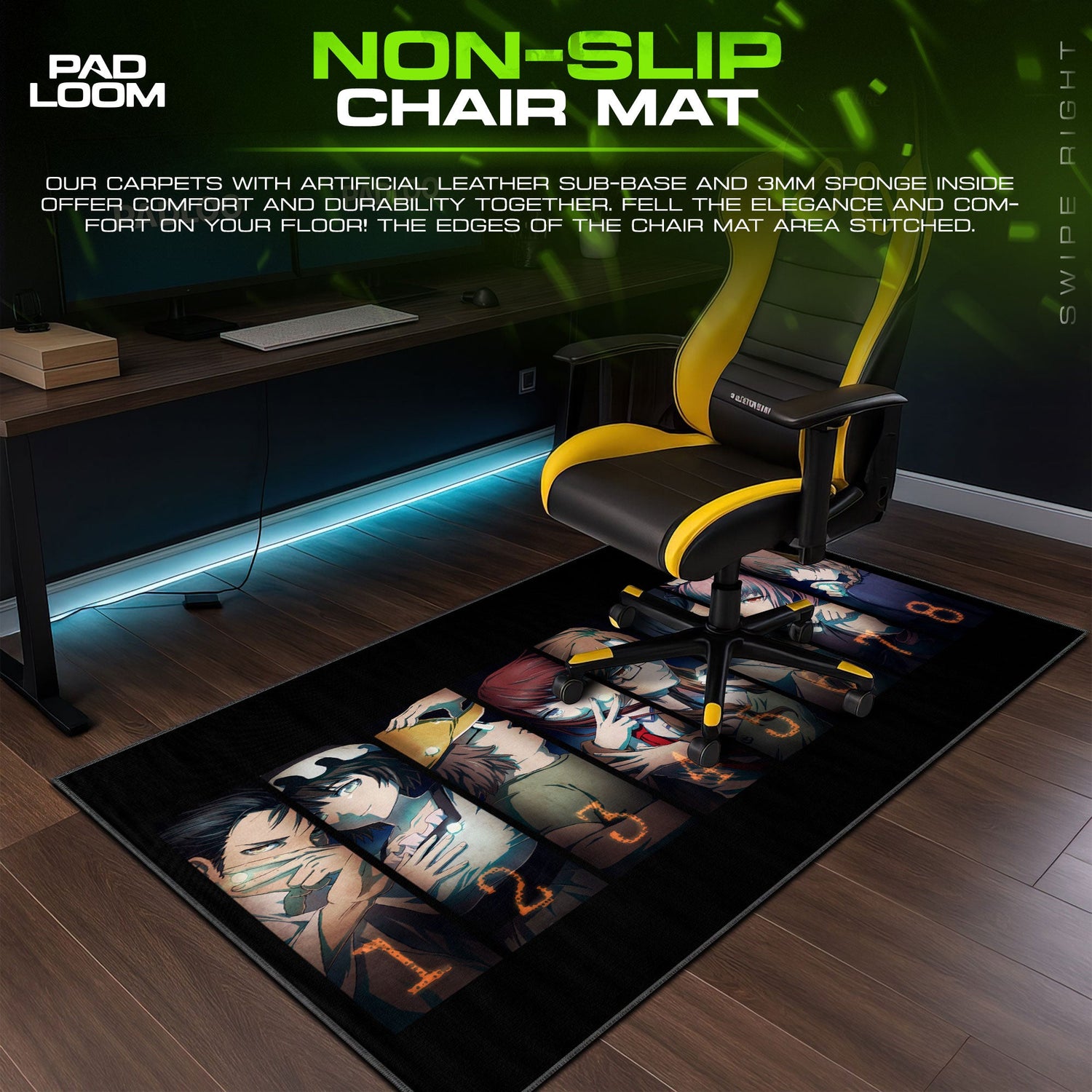 Steins;Gate Lab Members Mouse Pad, Anime Gaming Desk Mat Padloom