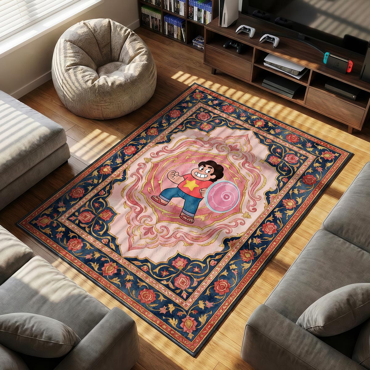 Steven Shield Steven Universe Cartoon Area rug — main product view