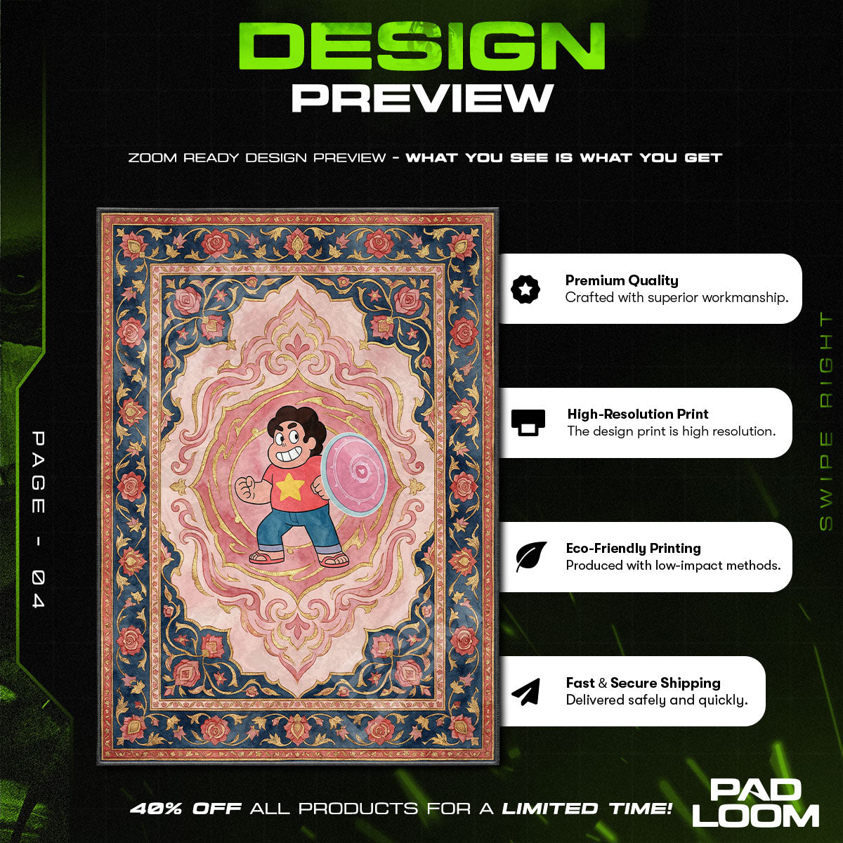 Steven Shield themed area rug for home decor fans
