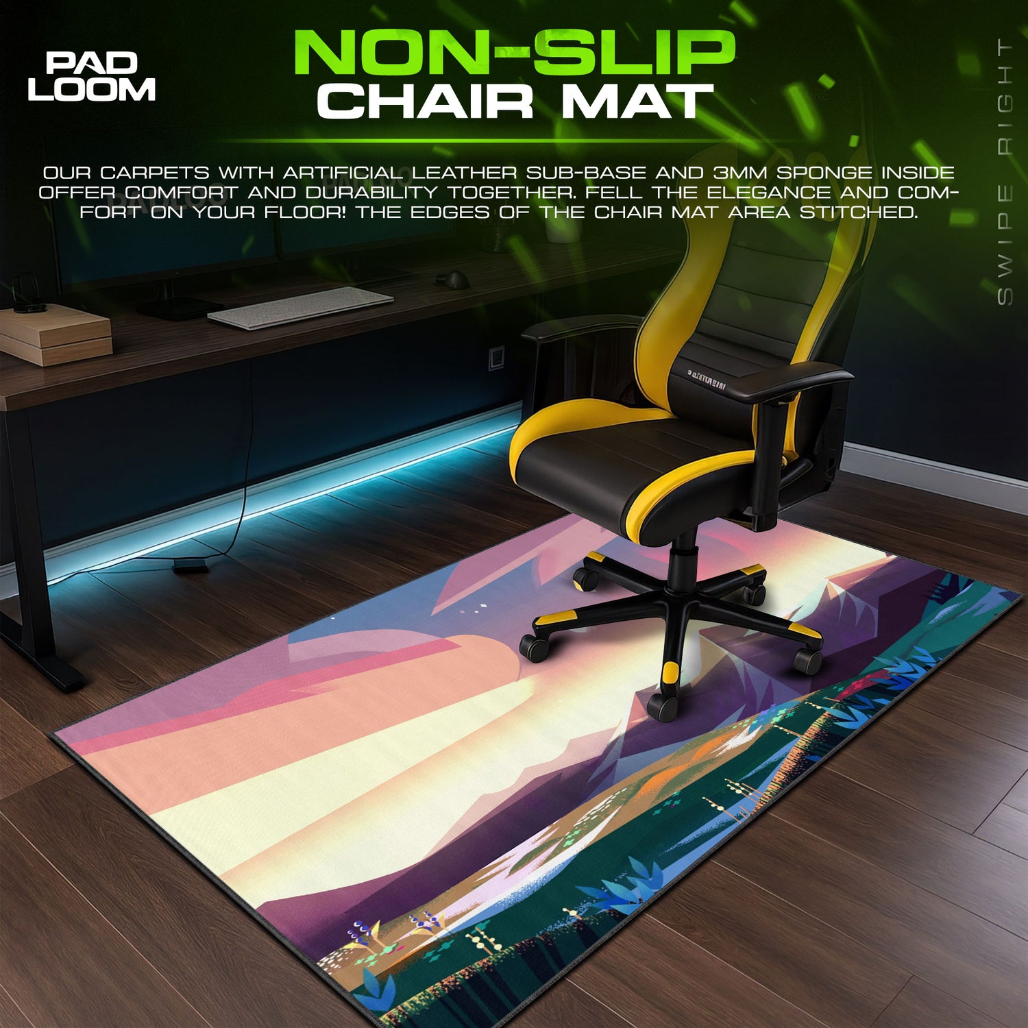 Steven desk mat showing full gaming artwork