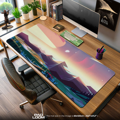 Steven Universe Mouse Pad, Scenic Mountain Sunset Cartoon Desk Mat