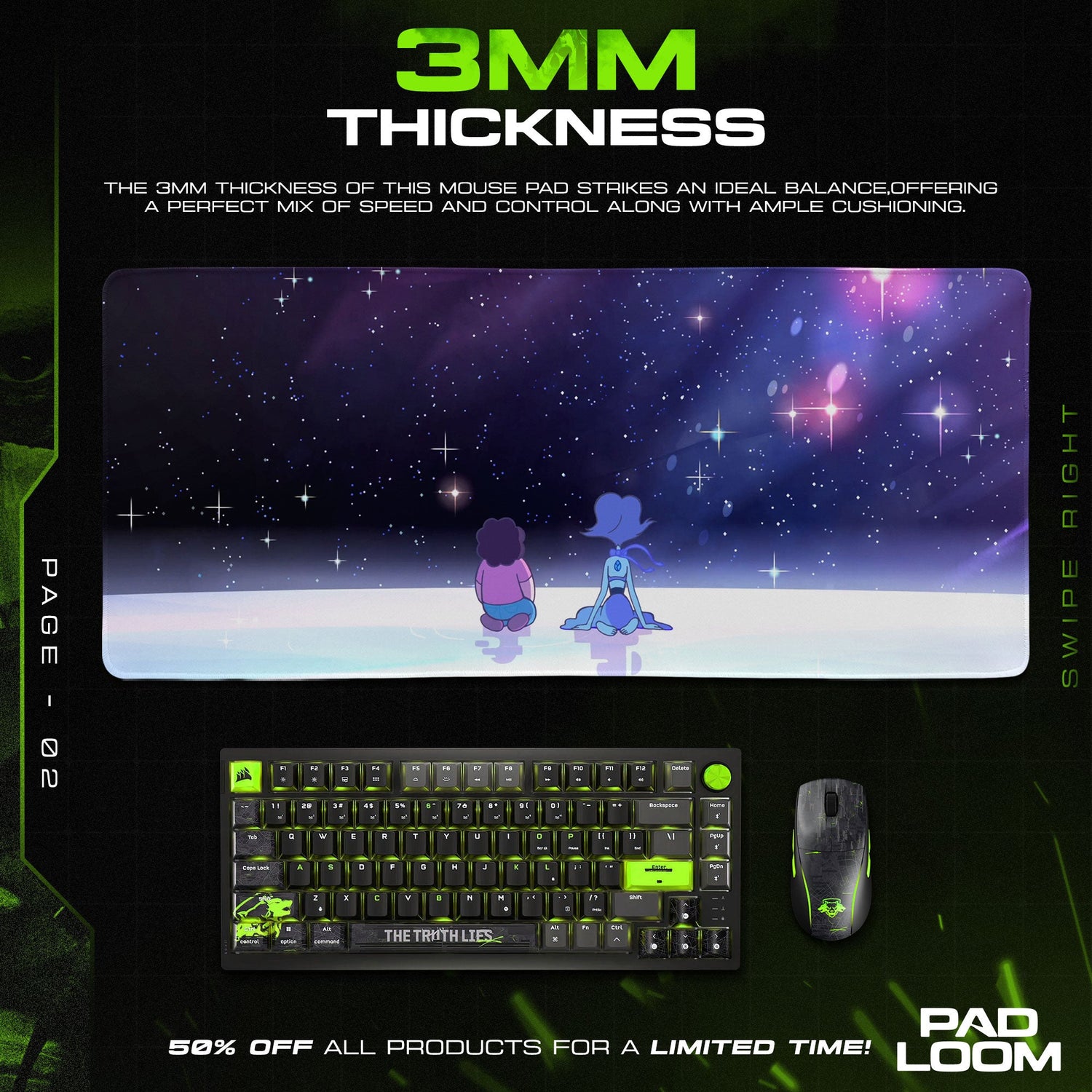 Steven Universe Mouse Pad, Stargazing with Lapis Cartoon Desk Mat Padloom
