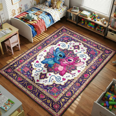 Stitch and Angel Rug — Lilo and Stitch Cartoon Area Rug