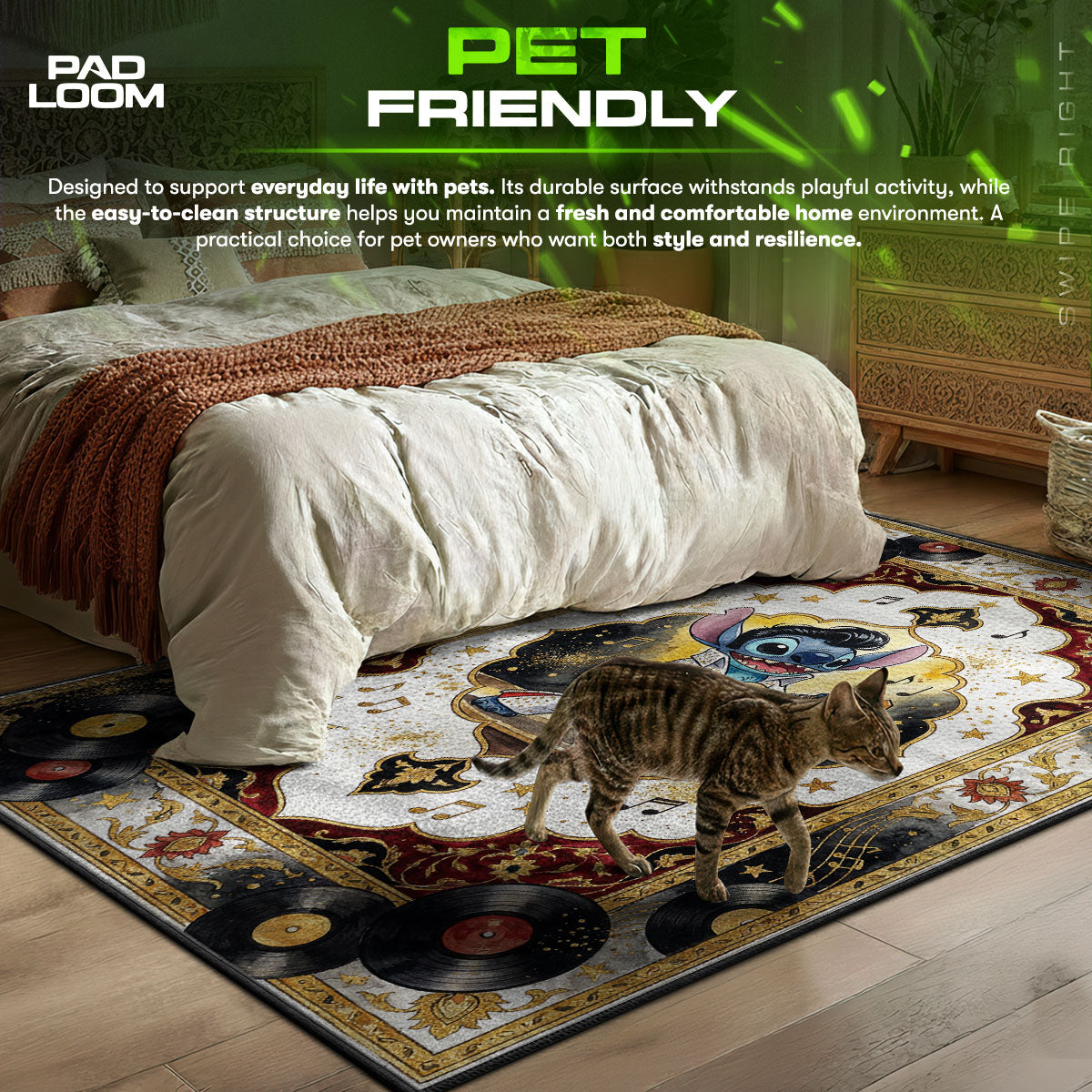 Stitch Elvis themed area rug for home decor fans