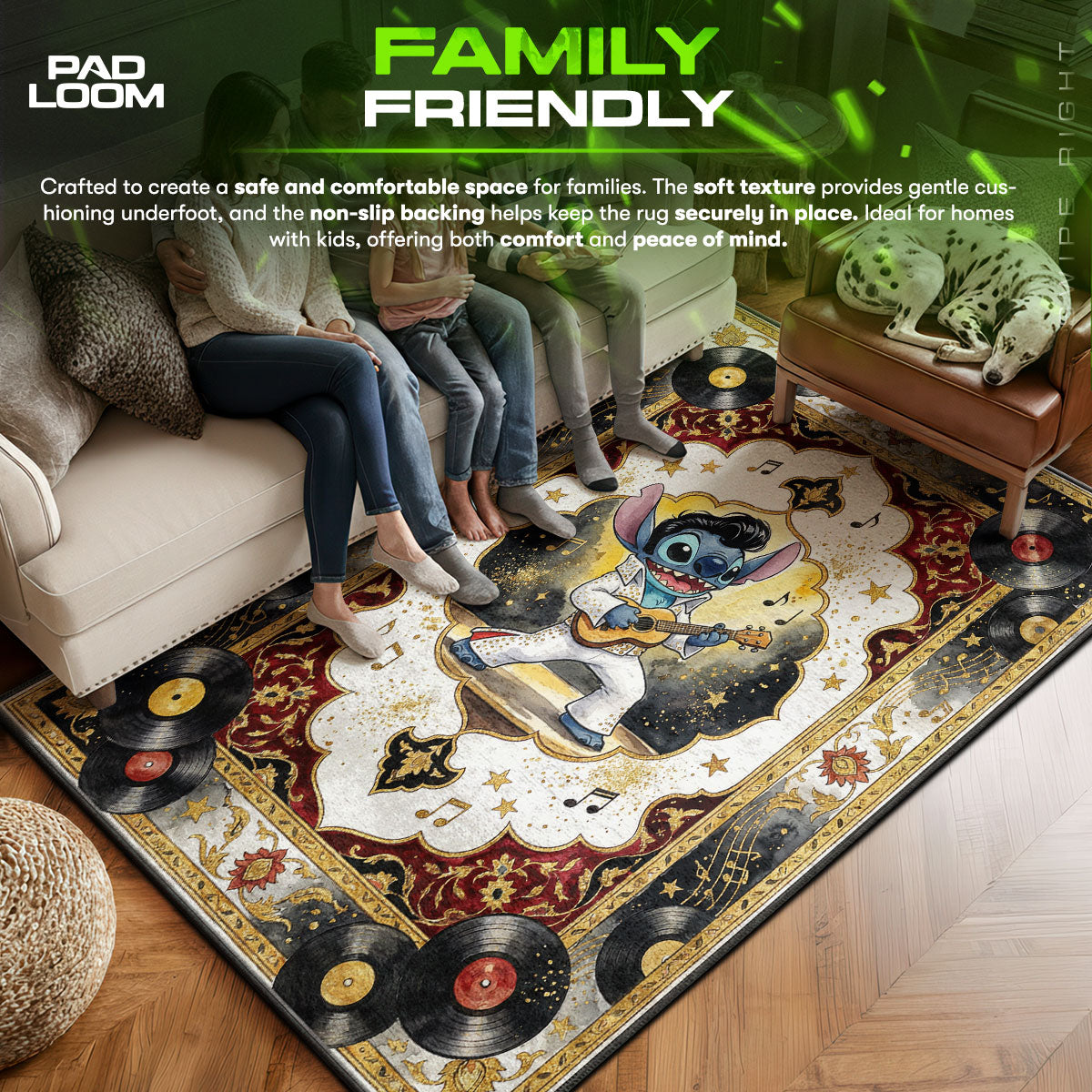 Area character design printed on rug