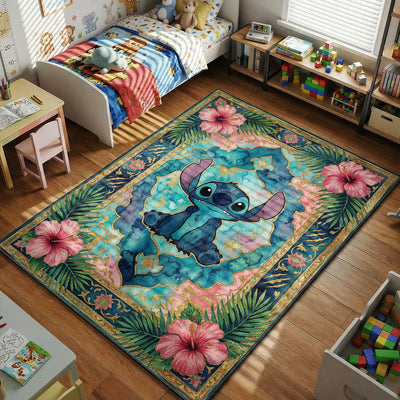 Stitch Tropical Rug — Lilo and Stitch Cartoon Area Rug