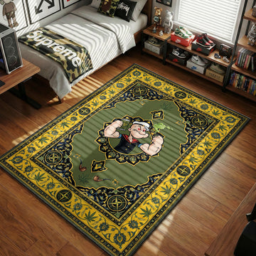 Stone Island Popeye Green Yellow hypebeast area rug