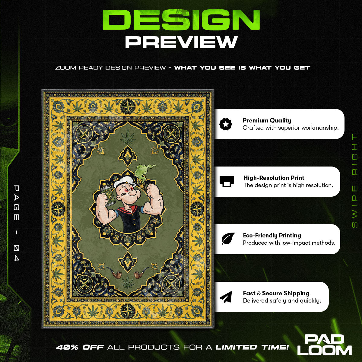 Decor character design printed on rug