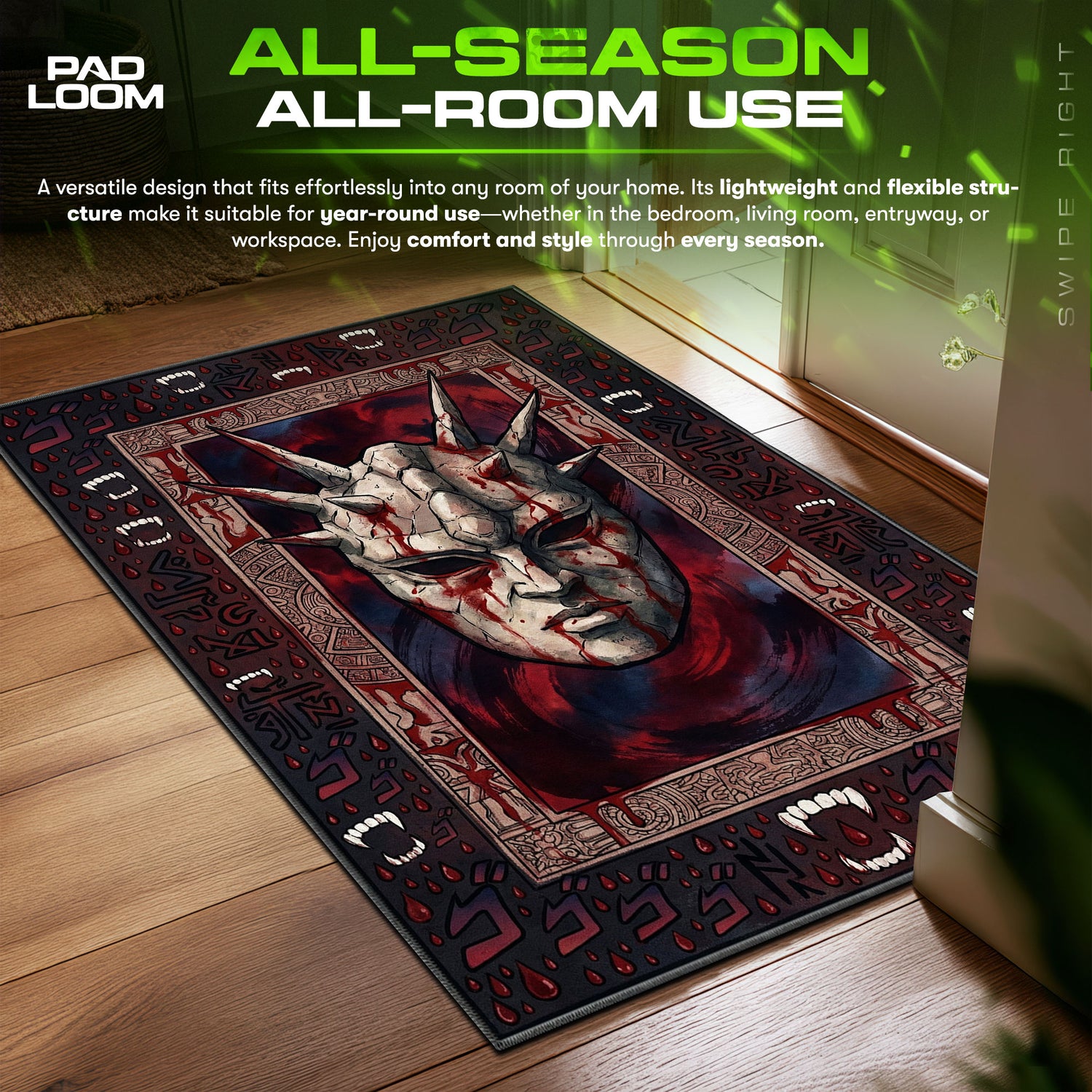 Stone Mask Blood Sacrifice JoJo's Chair fan rug — premium quality print