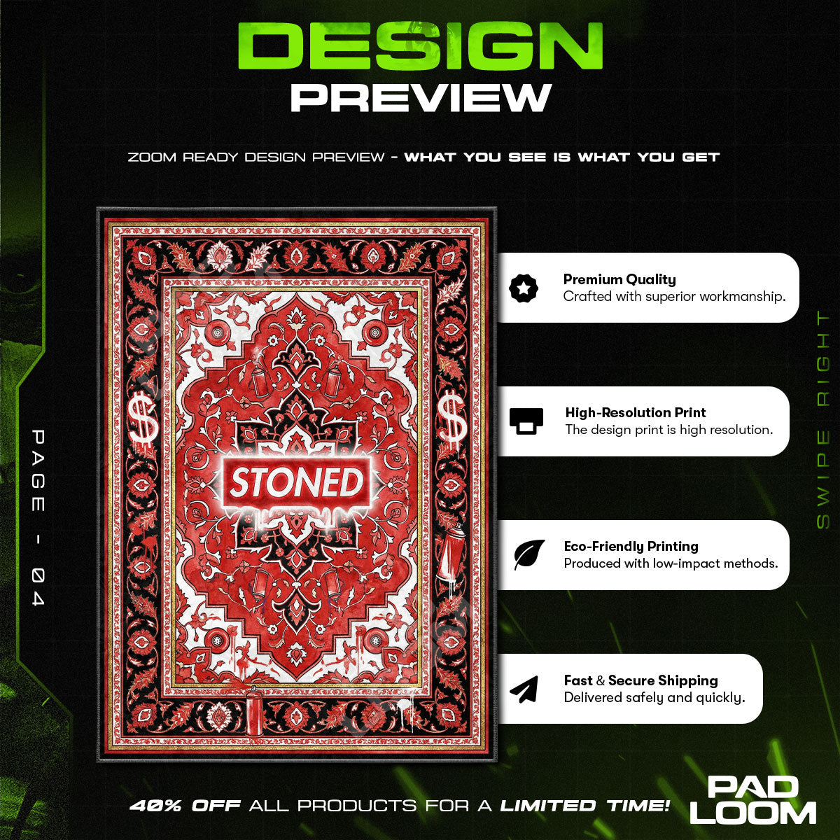 Stoned Box Logo Rug - Streetwear Mat