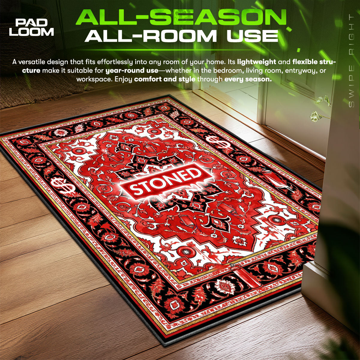 Stoned Box Logo Rug - Streetwear Mat