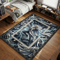 Storm summoning lightning bolts and tornadoes amidst dark clouds in a comic book style gaming area rug and floor mat
