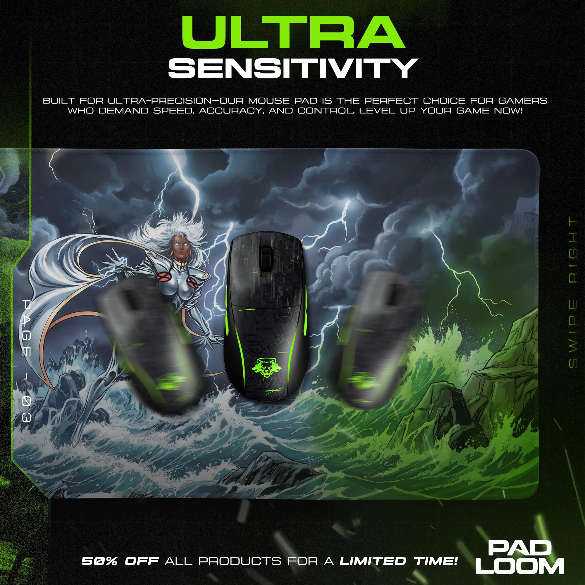 Storm Tempest Rise Mouse Pad - X-Men Desk Mat