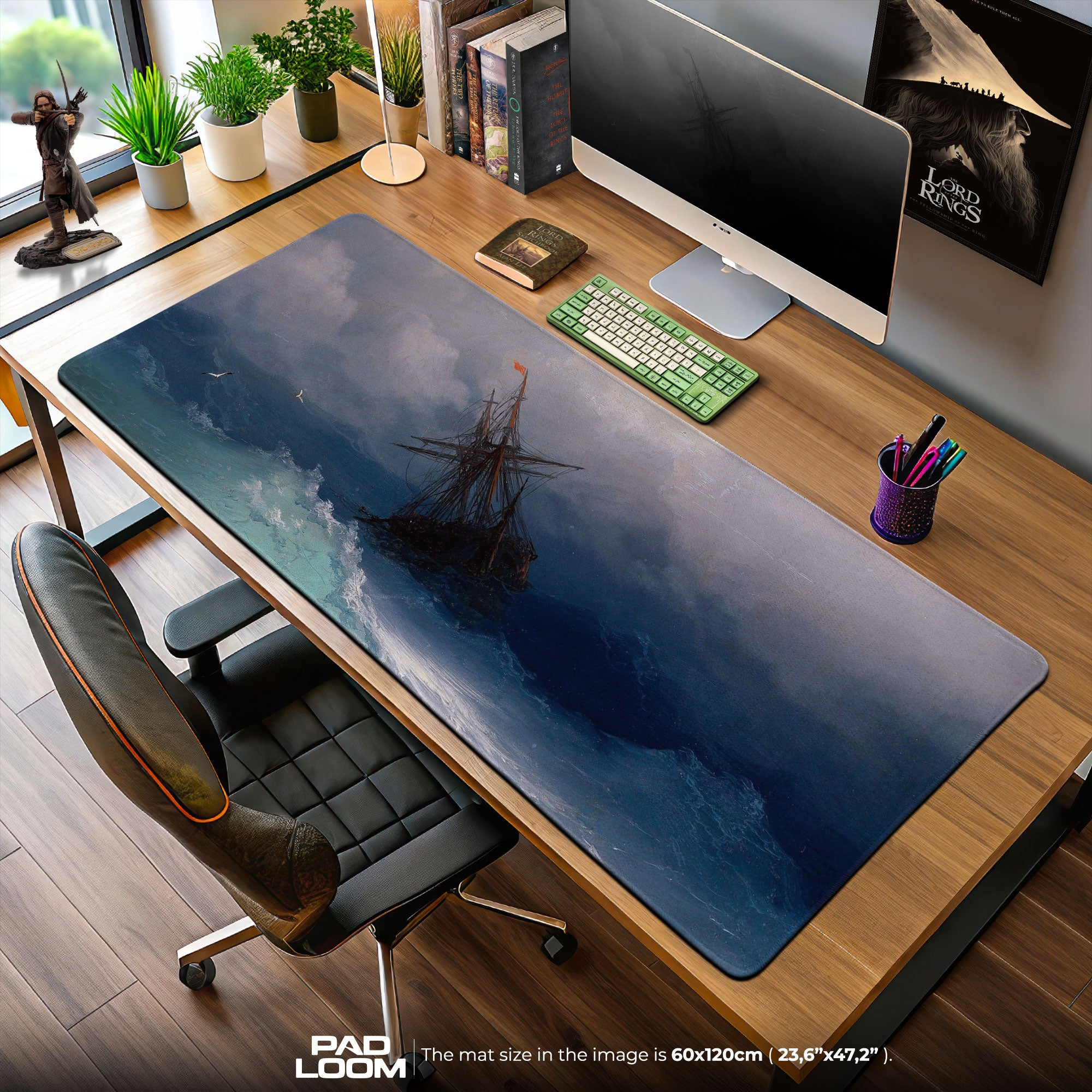 Storm-Tossed Galleon Mouse Pad – Aesthetic Desk Mat