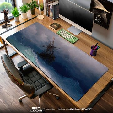 Storm-Tossed Galleon Mouse Pad – Aesthetic Desk Mat
