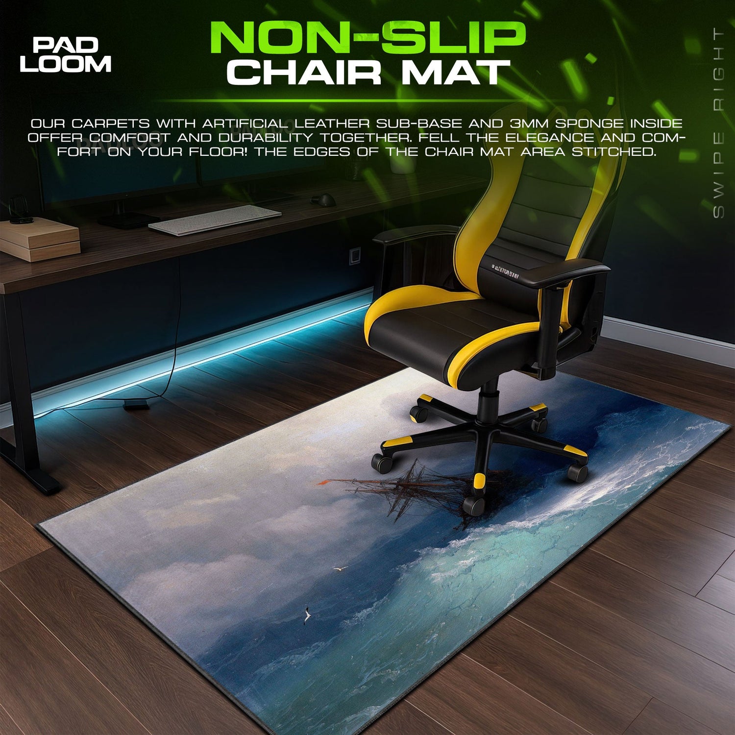 Storm-Tossed Galleon Mouse Pad – Aesthetic Desk Mat Padloom