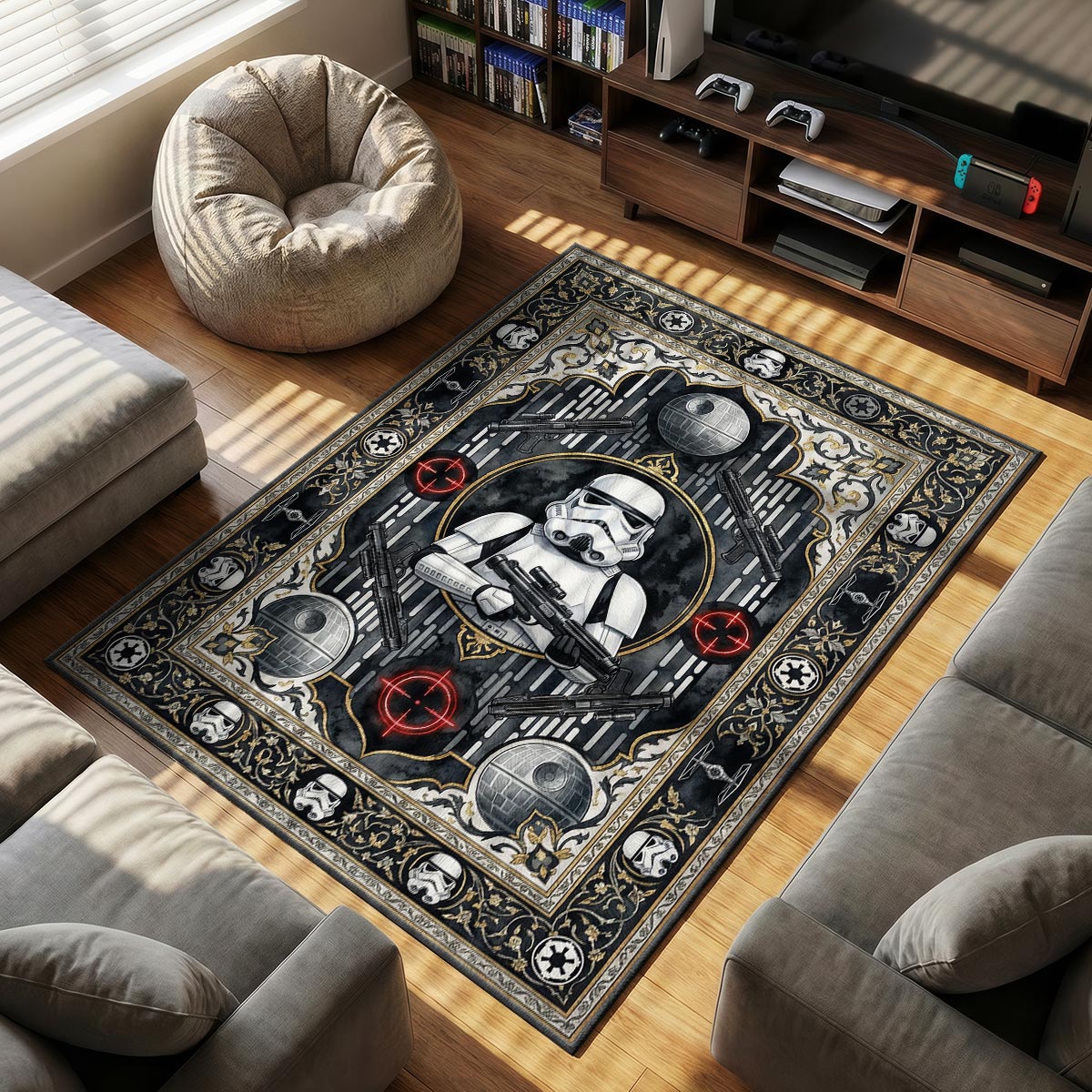 Stormtrooper Imperial themed area rug for home decor fans