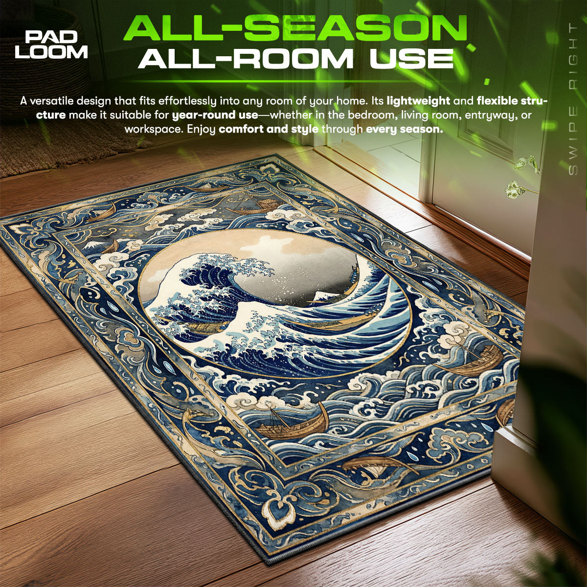 Detailed close-up of Stormy rug pattern