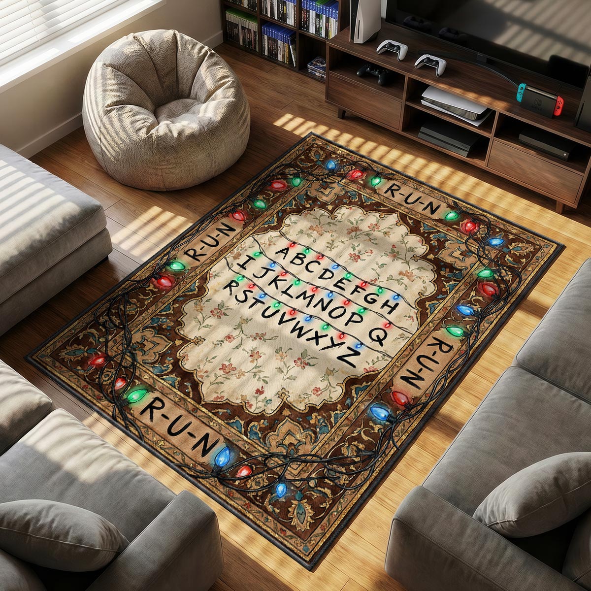 Stranger Things themed area rug for home decor fans