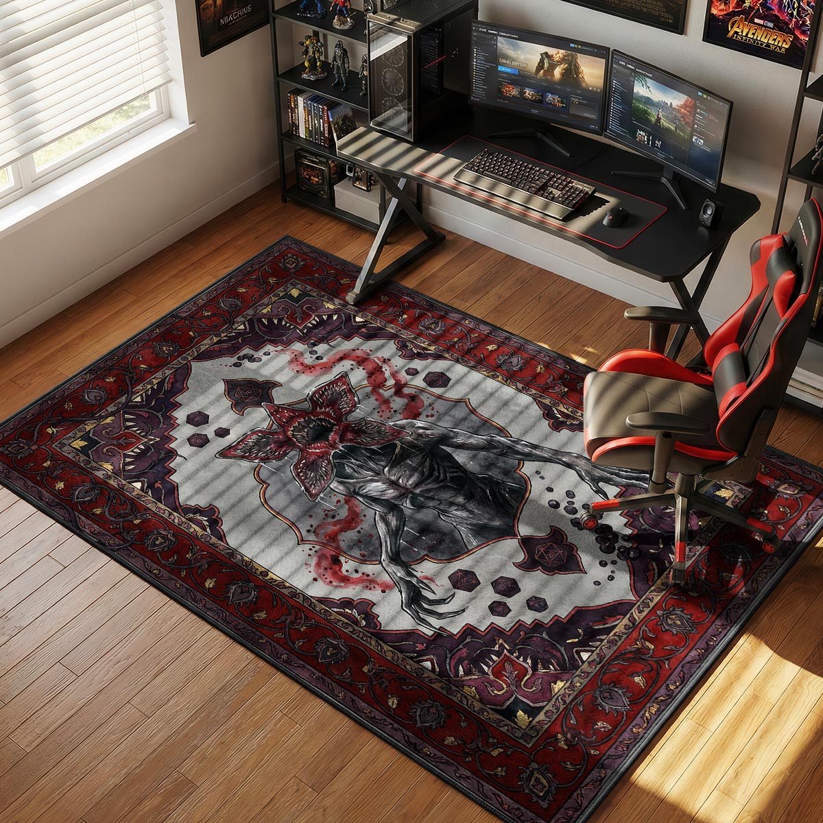 Stranger Things Demogorgon Dice Fan rug — main product view