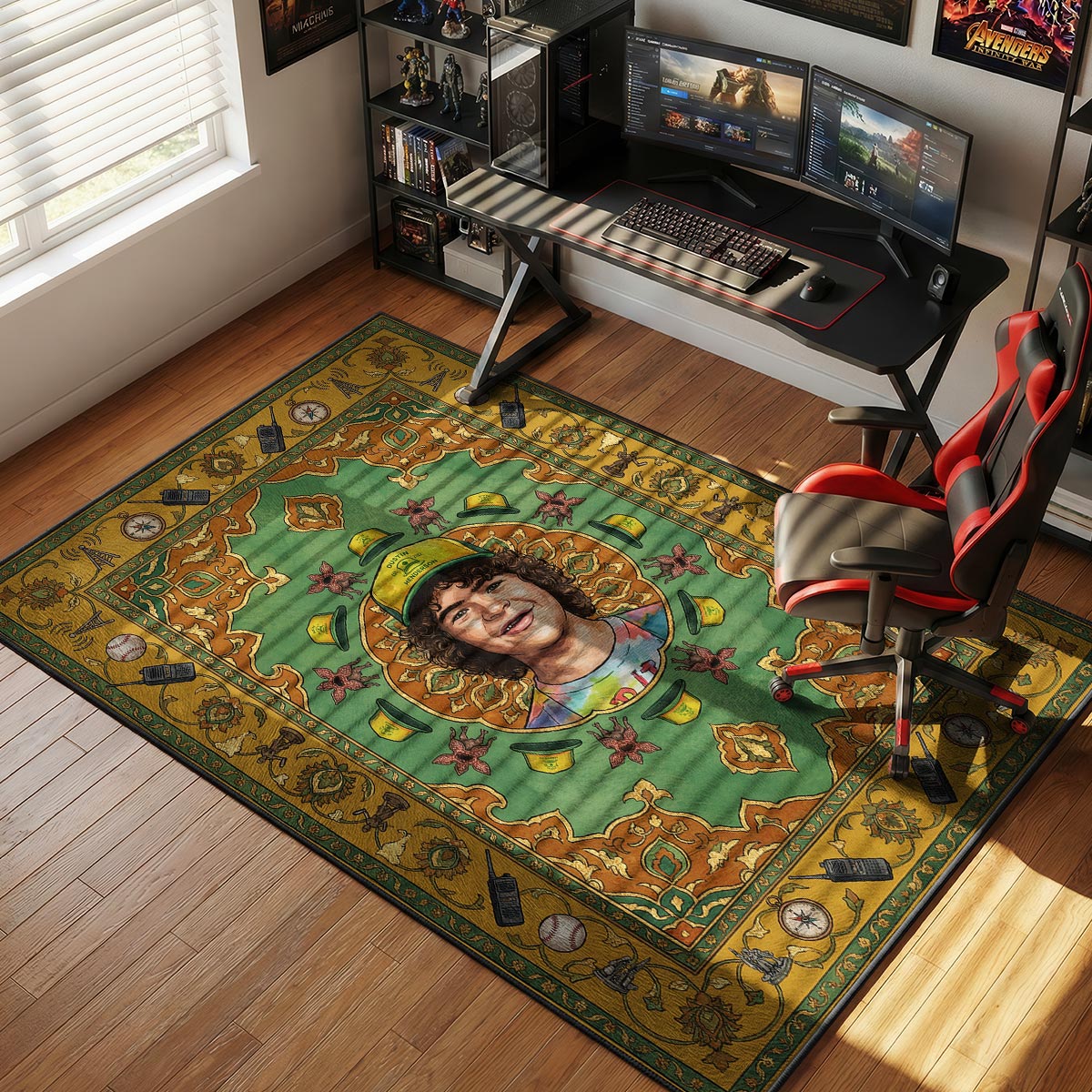 Stranger Things Dustin Portrait Fan rug — main product view