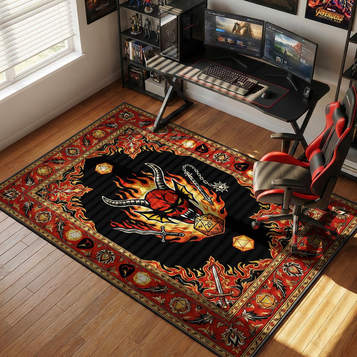Stranger Things Hellfire Club Demon Fan rug — main product view