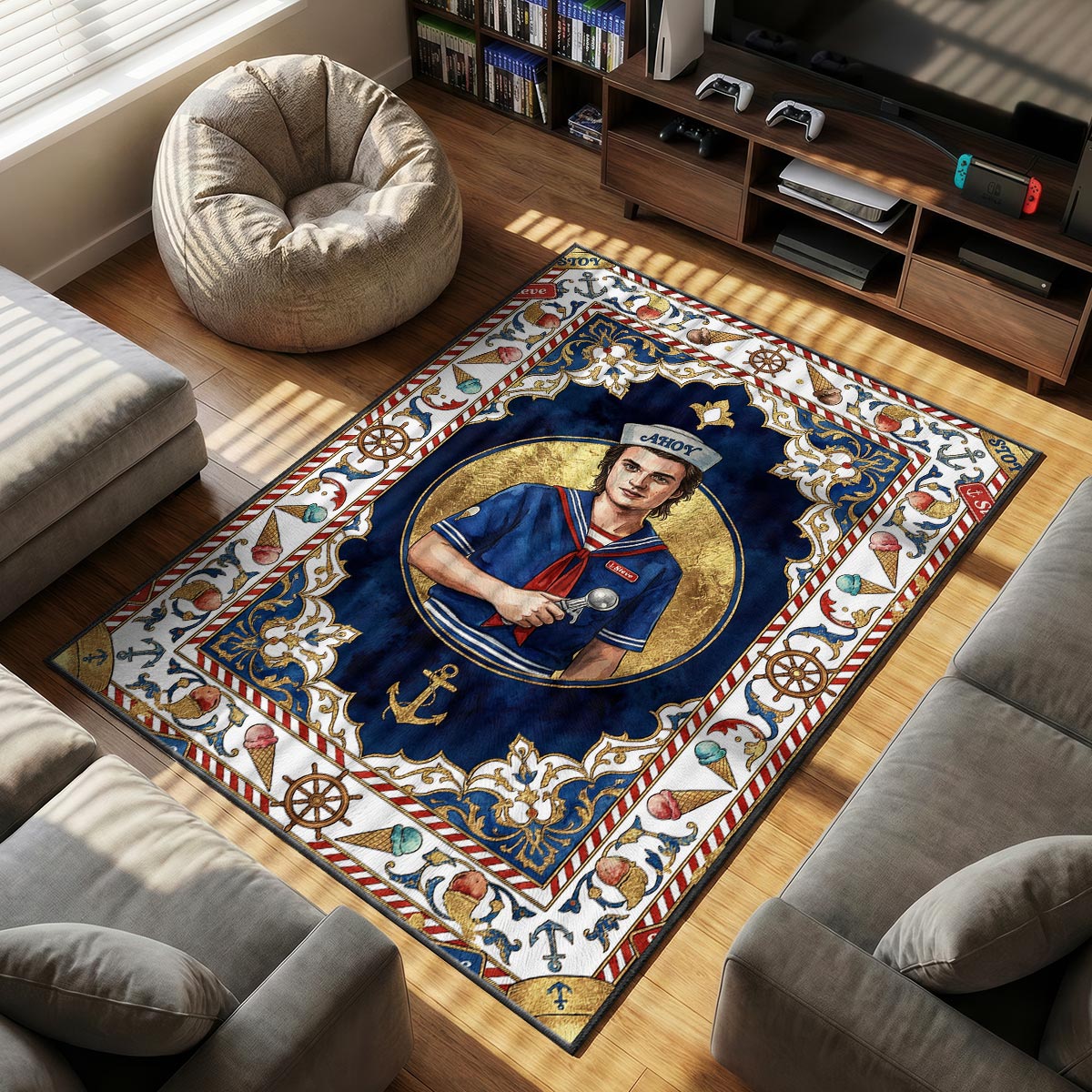 Stranger Things themed area rug for home decor fans