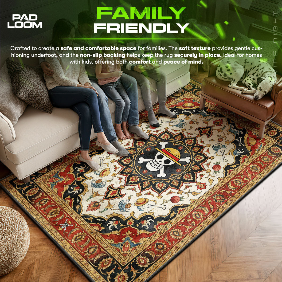 Straw area rug showing full home decor artwork