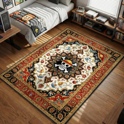 Straw Hat Jolly Roger Ivory Rug - One Piece Chair Mat