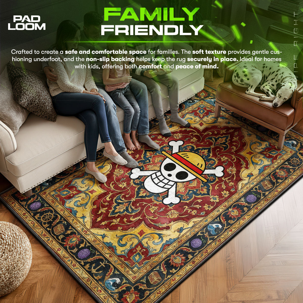 Straw area rug showing full home decor artwork