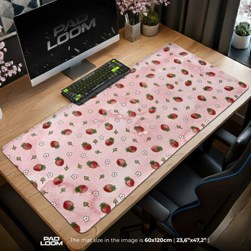 Strawberry Blossom Mouse Pad - Kawaii Desk Mat