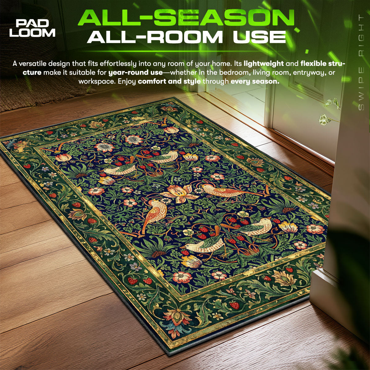 Detailed close-up of Strawberry rug pattern