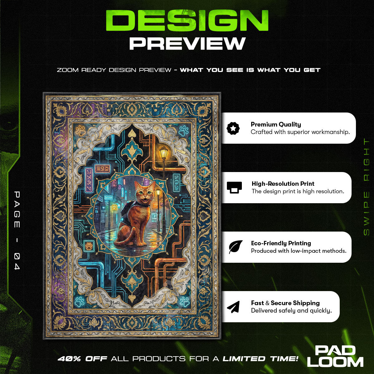 Chair character design printed on rug