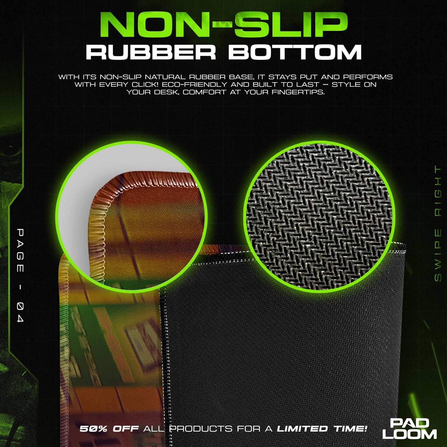 Stray Mouse Pad, Cyberpunk Alley Cat Gaming Desk Mat Padloom
