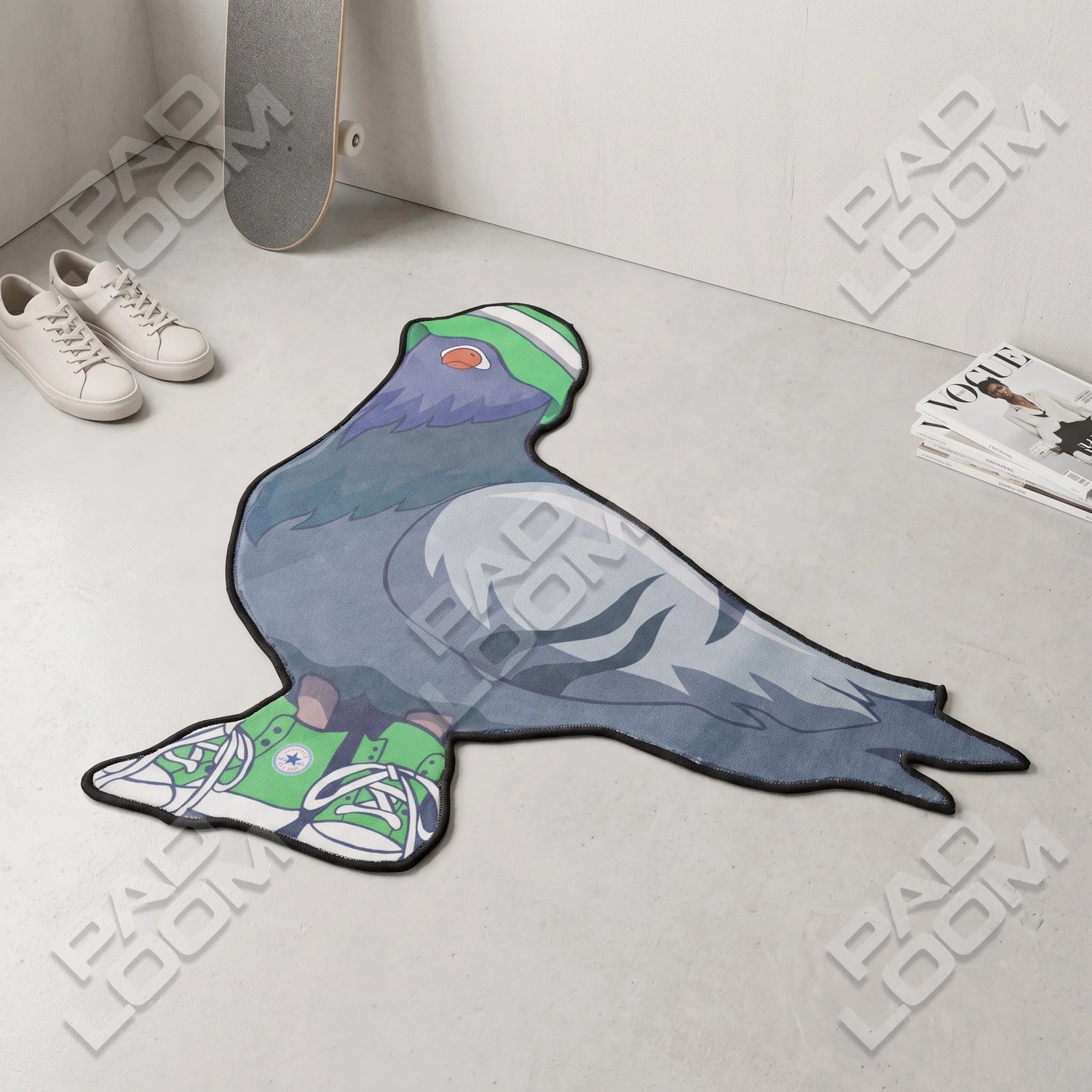Street Pigeon Rug - Shaped Man Cave Area Rug