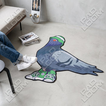 Street Pigeon Rug - Shaped Man Cave Area Rug