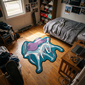 Striding Suicune Rug - Shaped Anime Area Rug