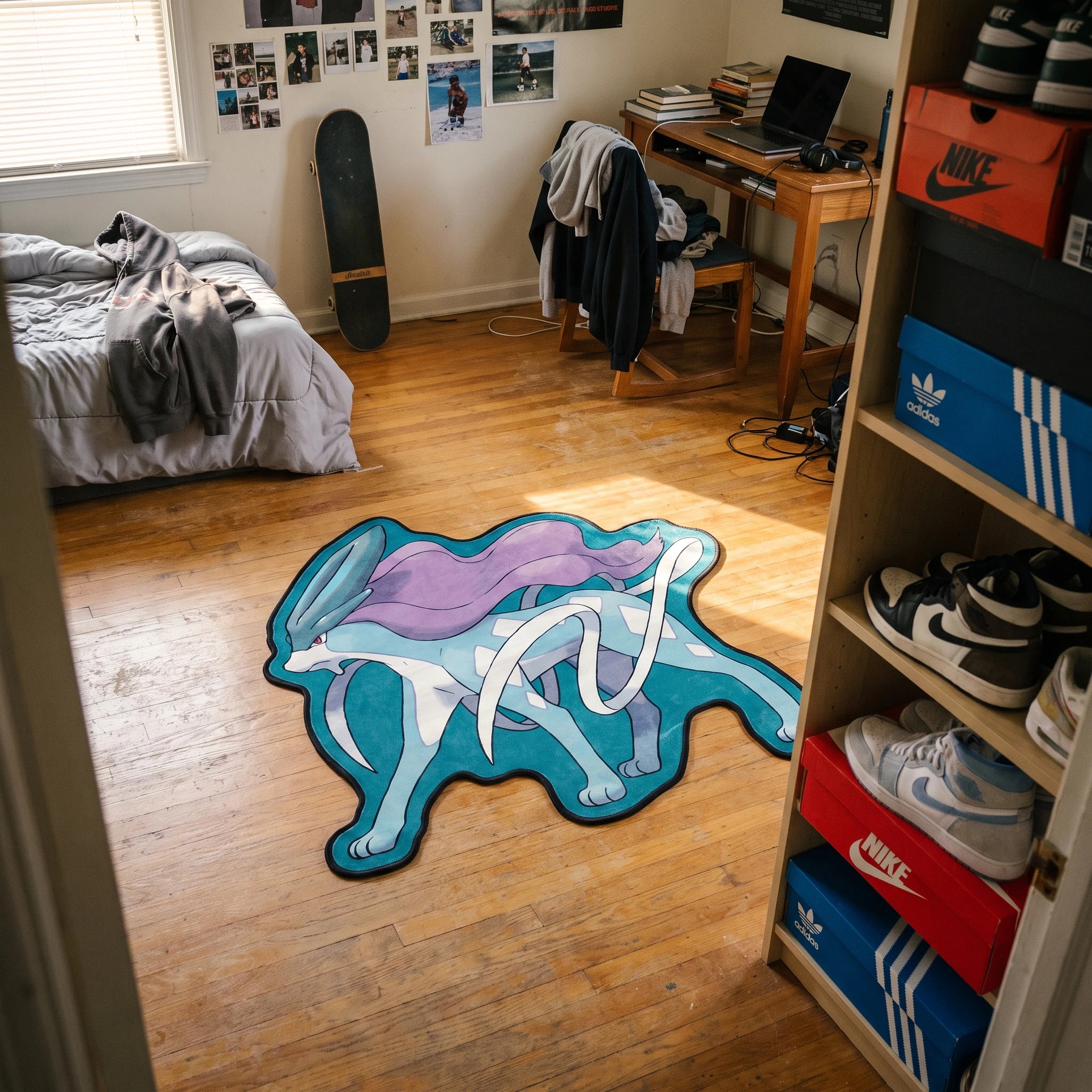 Striding Suicune Rug - Shaped Anime Area Rug