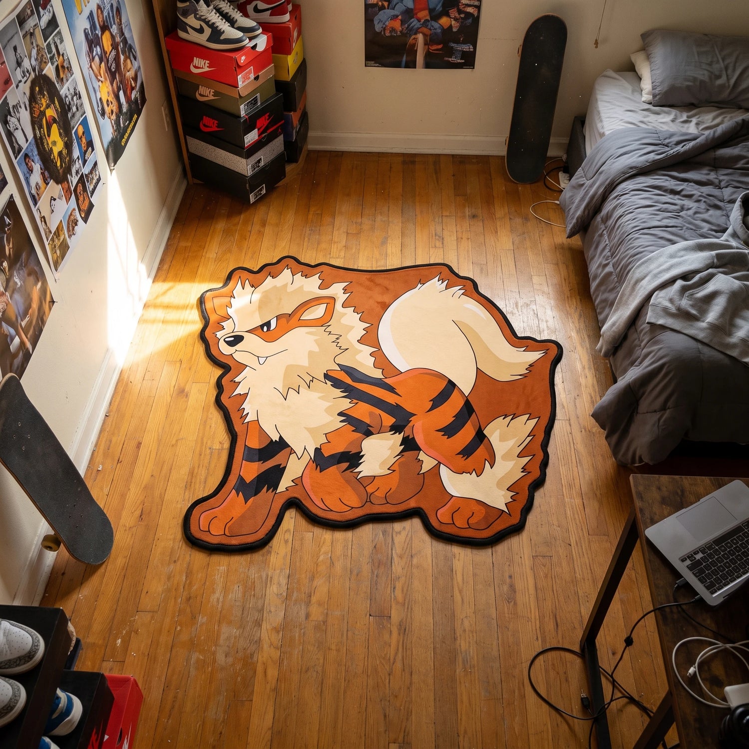 Striped Arcanine Rug - Shaped Anime Area Rug