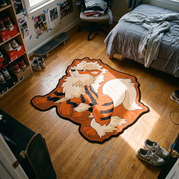 Striped Arcanine Rug - Shaped Anime Area Rug