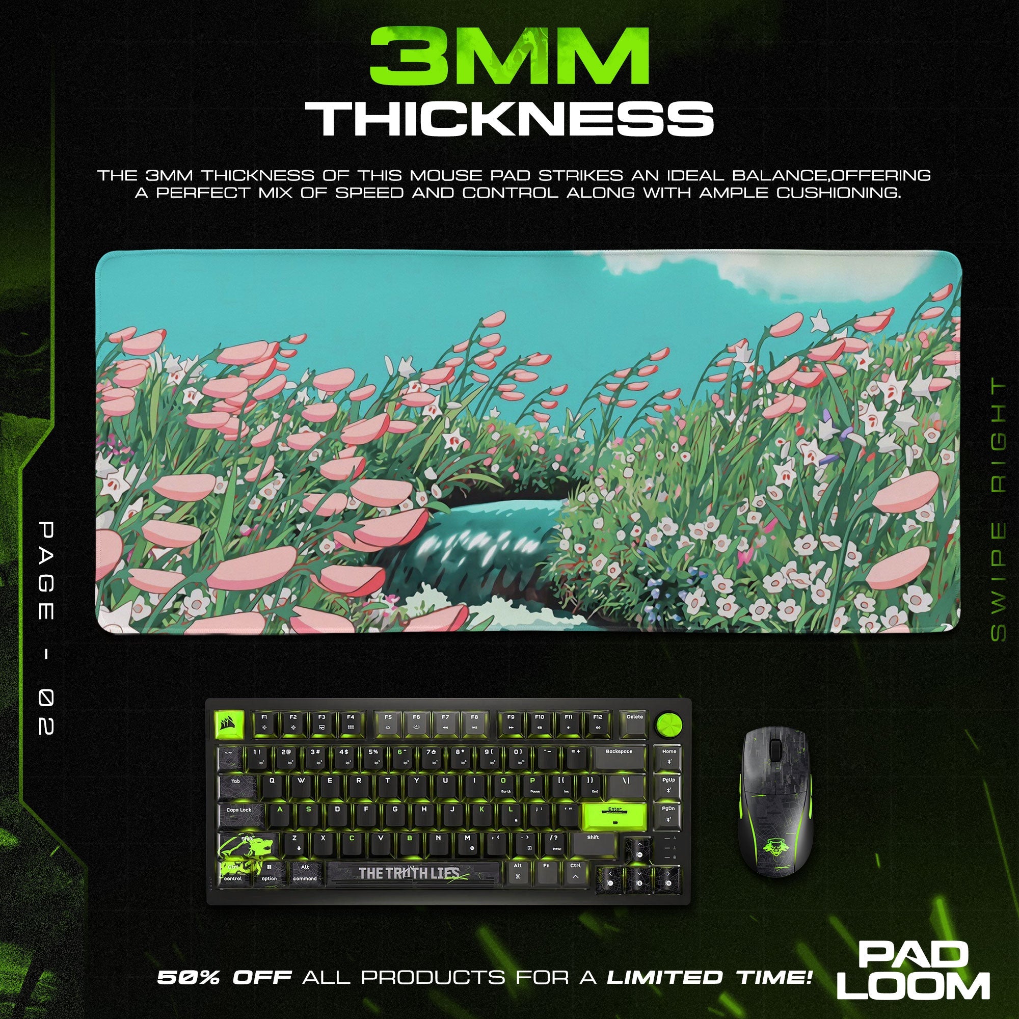 Studio Ghibli Meadow Mouse Pad - Aesthetic Anime Desk Mat Padloom