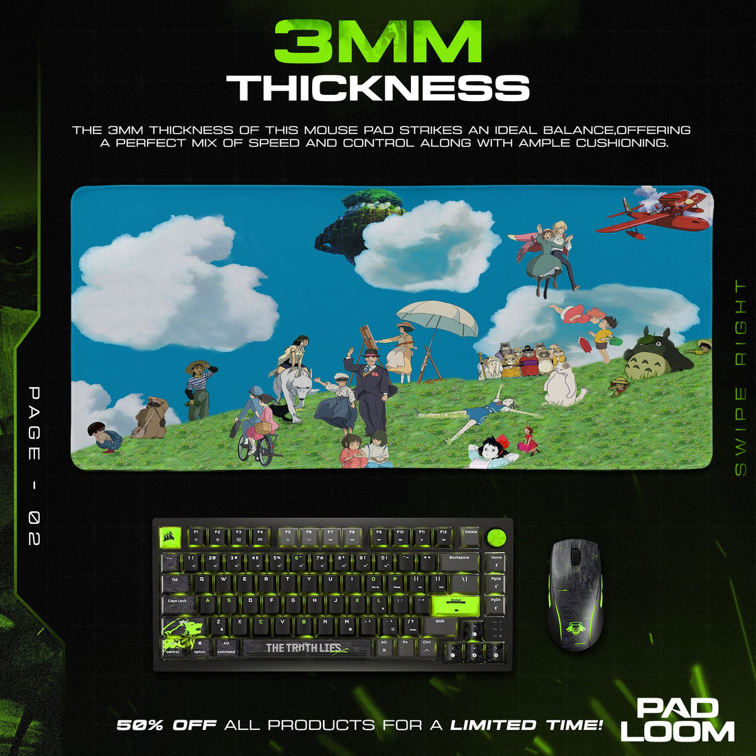 Studio Ghibli Mouse Pad - Dreamscape Anime Desk Mat Padloom