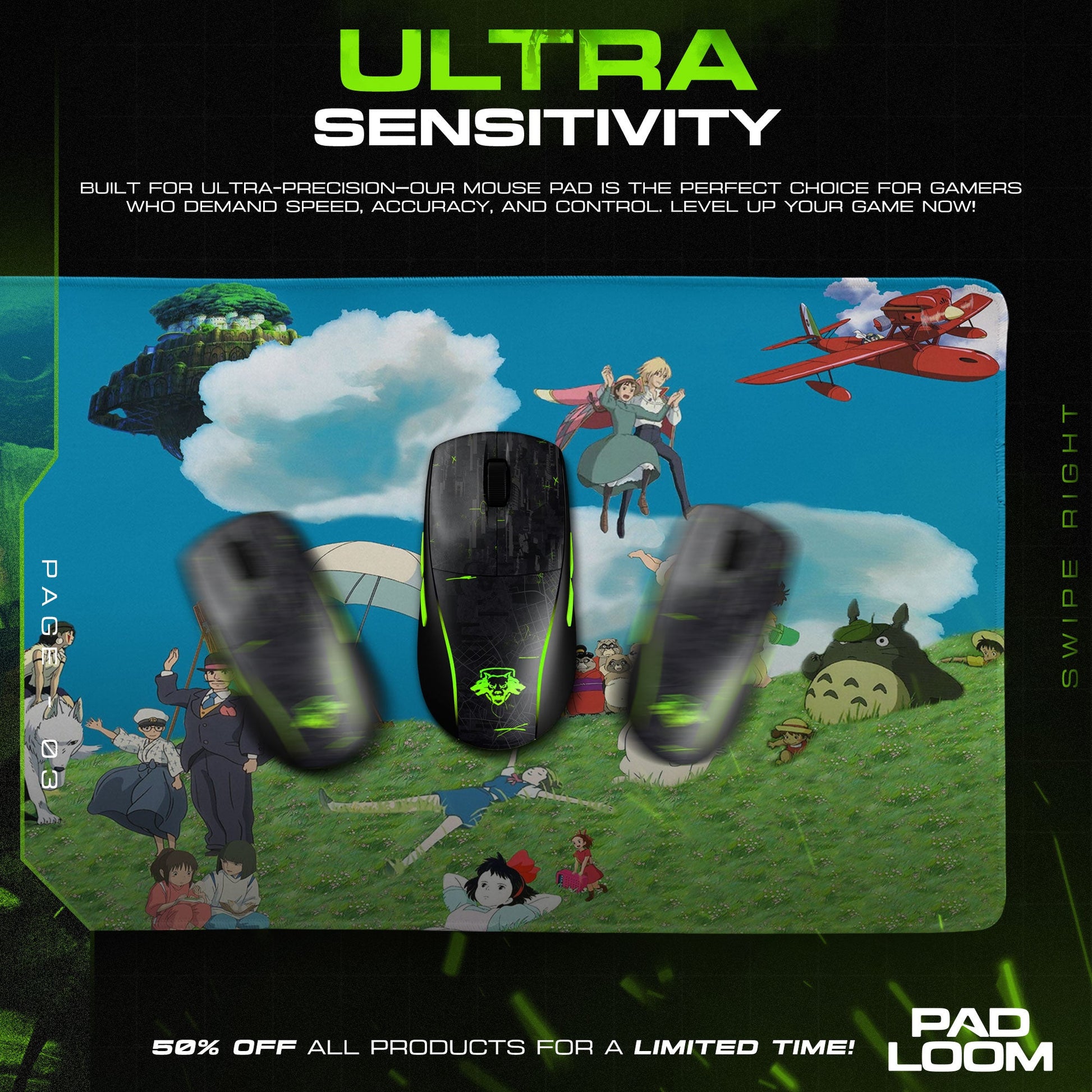 Studio Ghibli Mouse Pad - Dreamscape Anime Desk Mat Padloom